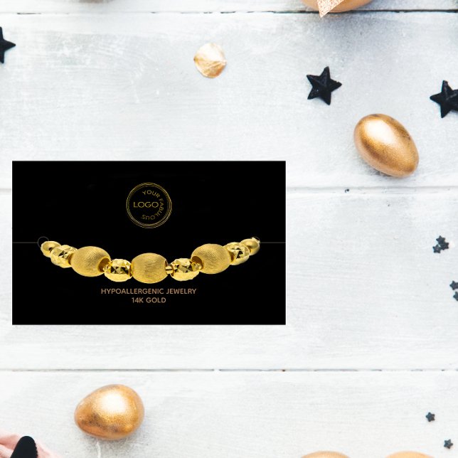 Professional Black Bracelet Display Business Logo  Business Card (Creator Uploaded)