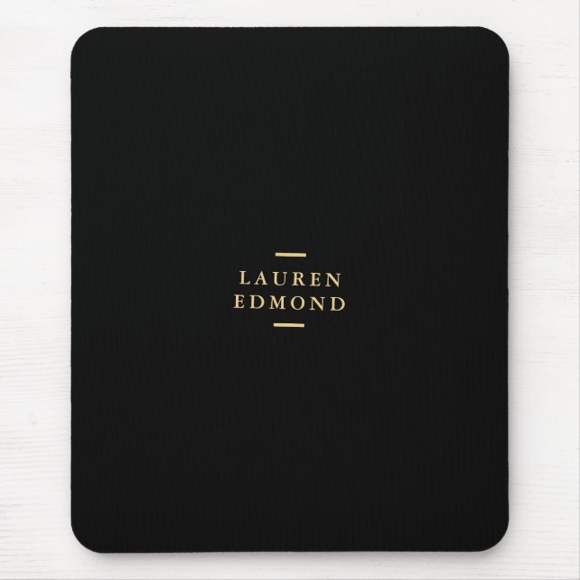 Professional Black Brushstroke Gold Mouse Mat (Front)