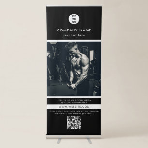 Professional Black Business Promotional Photo Retractable Banner