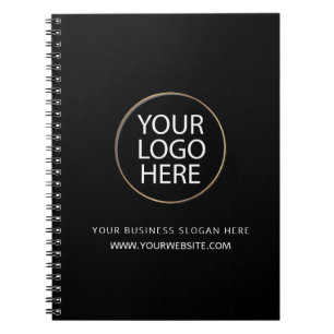Professional Black Custom Company Logo Business  Notebook