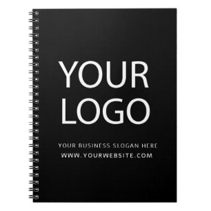 Professional Black Custom Company Logo Business Notebook