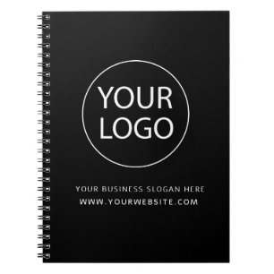 Professional Black Custom Company Logo Business  Notebook