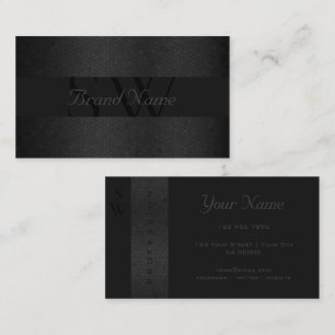 Professional Black Dark Grey Colours with Monogram Business Card
