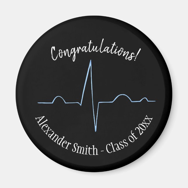 Professional Black Doctor Graduation Favour Magnet (Front)