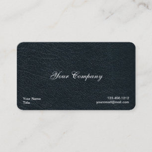 Professional Black Faux Leather Business Cards