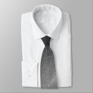 Professional Black Glitter Ombre Sparkle Groom Tie