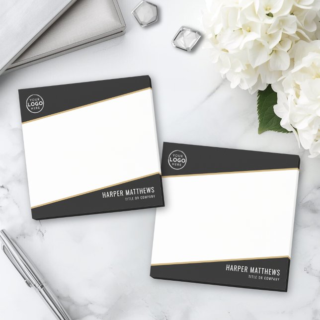 Professional Black Gold Business Logo Post-it Notes (Professional Business Logo Post-it Notes )
