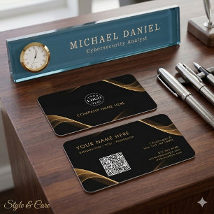 Professional Black Gold Identity Business Card