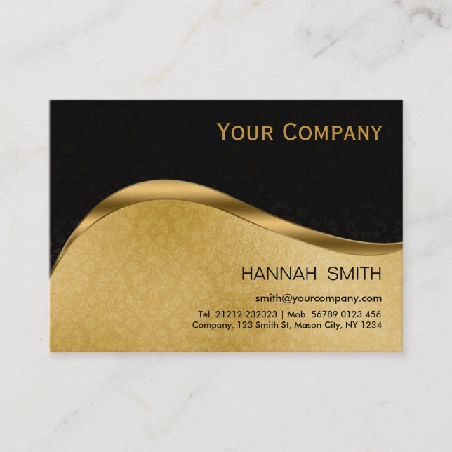 Professional Black Gold Metal Modern Elegant Busin Business Card (Front)