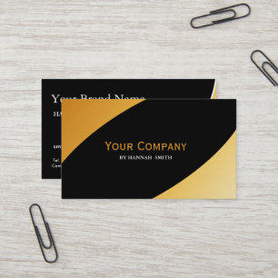 Professional Black Gold Metal Modern Elegant Business Card