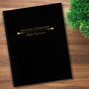 Professional Black Gold Modern Stylish Simple Notebook