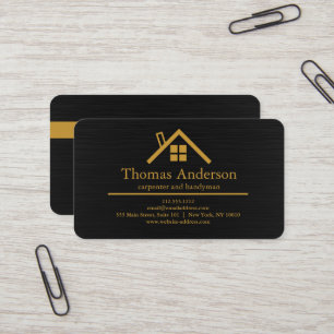 Professional Black Gold Real Estate Agent Wooden Business Card