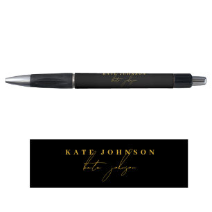 Professional Black Gold Signature Script Monogram