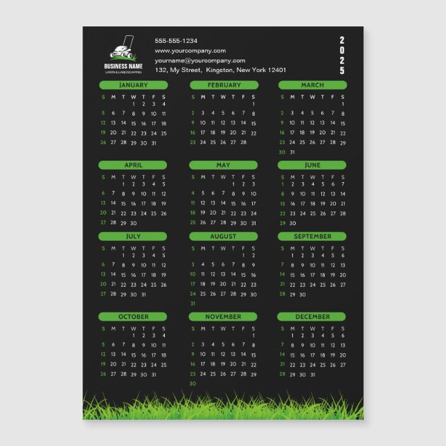 Professional Black Green Lawn Care & Landscaping (Front)