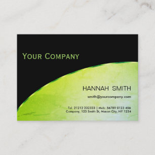 Professional Black Green Metal Modern Elegant Business Card