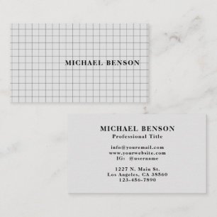 Professional Black Grey Grid Stylish Business Card