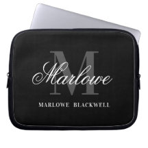 Professional Black Grey Monogram Script