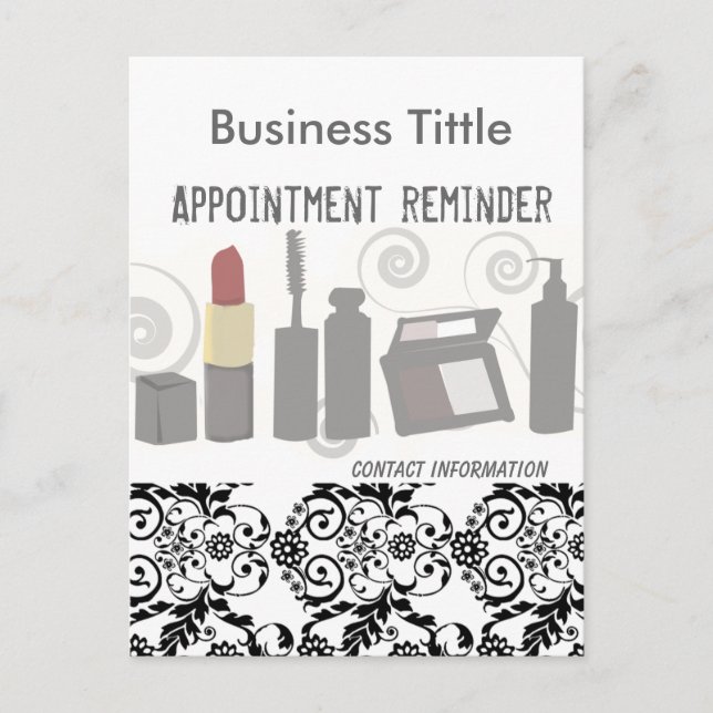 Professional Black Lace Beauty Fashion Makeup Postcard (Front)