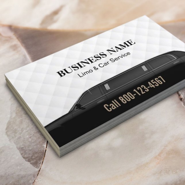 Professional Black Limousine Limo & Car Service Business Card (Creator Uploaded)