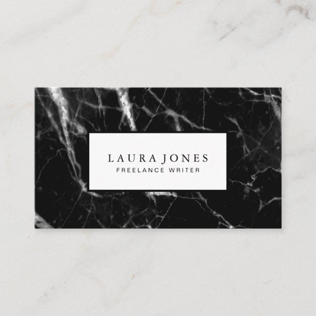 Professional Black Marble Business Card (Front)