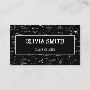 Professional Black Math Formulas Graduate  Business Card