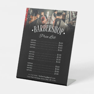 Professional Black Men Salon Barbershop Price List Pedestal Sign