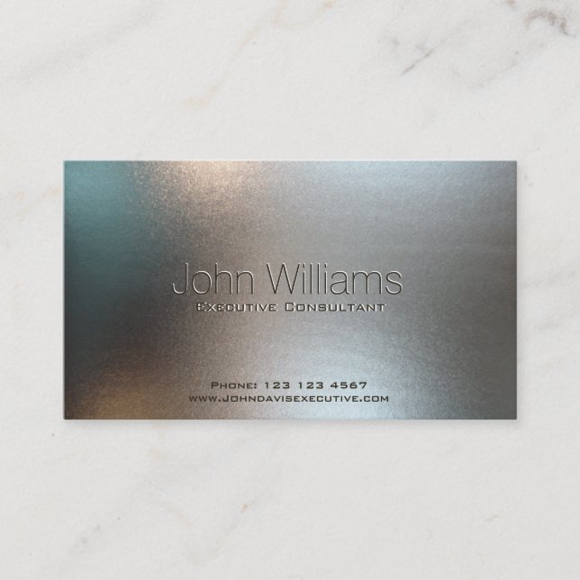 Professional black metal simple professional business card (Front)