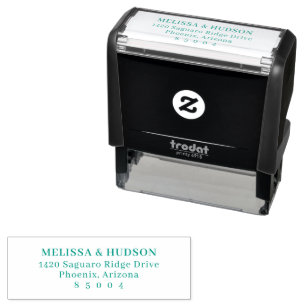 Professional Black Minimalist Address Self-inking Stamp