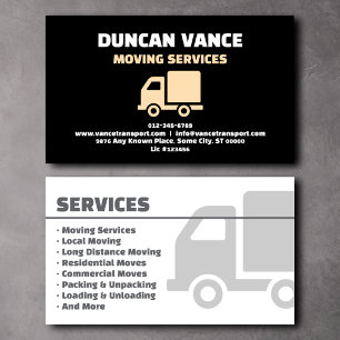 Professional Black Moving Company Business Card