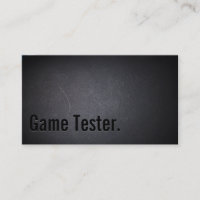Professional Black Out Game Testing Business Card