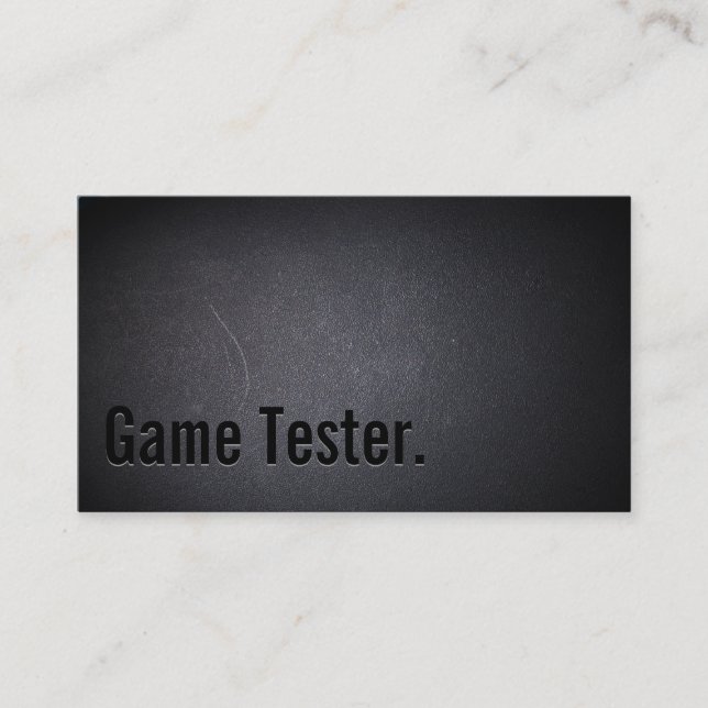 Professional Black Out Game Testing Business Card (Front)