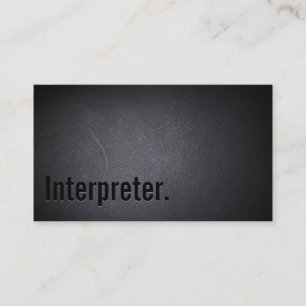 Professional Black Out Interpreter Business Card
