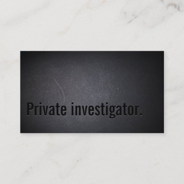 Professional Black Out Investigator Business Card (Front)