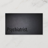 Professional Black Out Psychiatrist Business Card