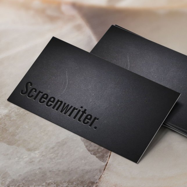 Professional Black Out Screenwriter Business Card (Creator Uploaded)