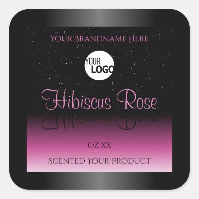 Professional Black Pink Product Label Glitter Logo (Front)