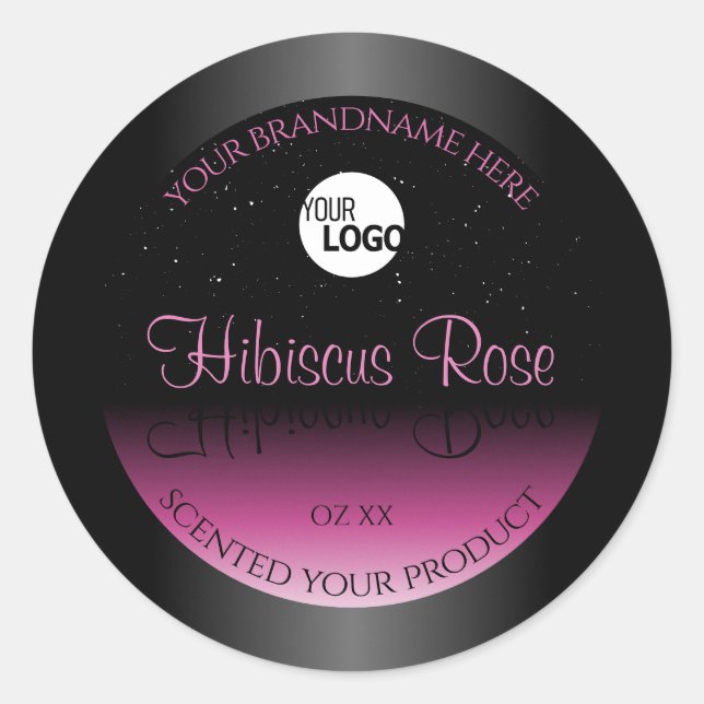 Professional Black Pink Product Label Glitter Logo (Front)
