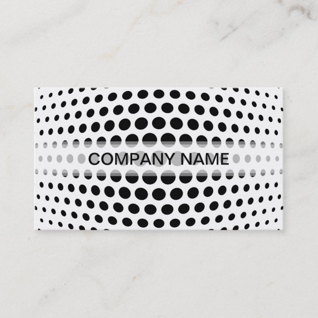 Professional Black Polka Dot Pattern Business Card (Front)