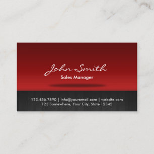 Professional Black & Red Sales Manager Business Card