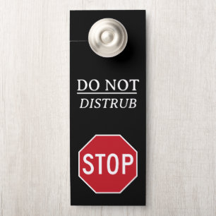 Professional Black Red & White Bold Do Not Disturb Door Hanger