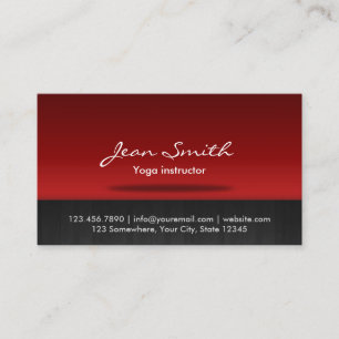 Professional Black & Red Yoga Instructor Business Card