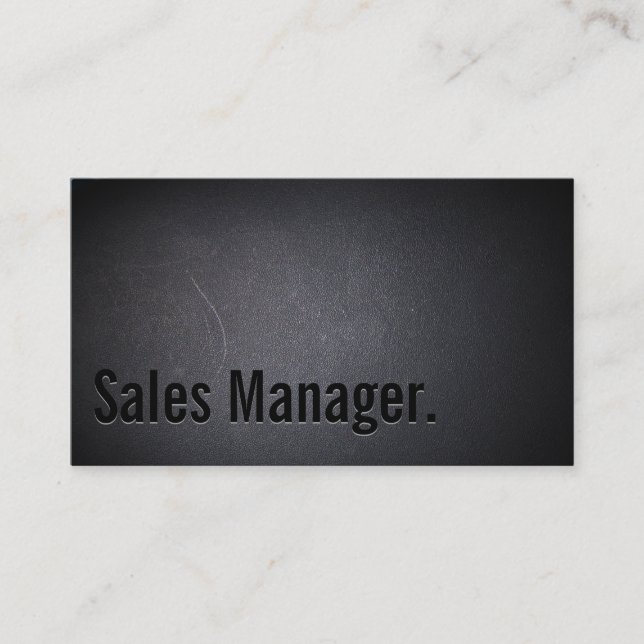 Professional Black Sales Manager Minimalist Business Card (Front)