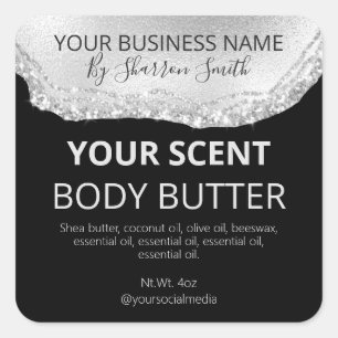 Professional Black Silver Agate Product Labels