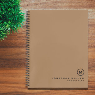 Professional Black Tan Monogram Initial Notebook