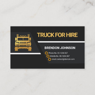 Professional Black Trapezium Lines Truck Transport Business Card