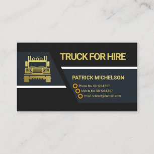 Professional Black Trapezium Lines Trucker Business Card