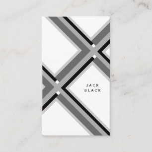 Professional Black white elegant geometric lines   Business Card