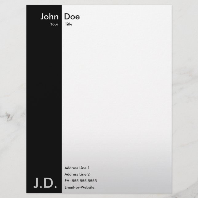 professional black/white letterhead (Front)