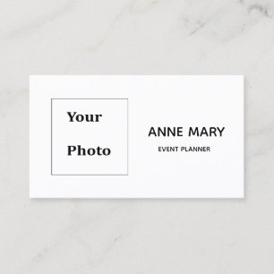 Professional Black White Minimal Photo Template  Business Card