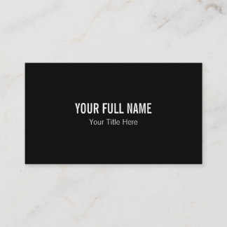 Professional Black & White Minimalist Business Card